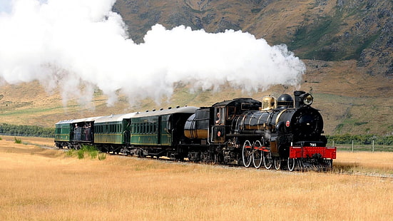 treno, locomotiva a vapore, fumo, Sfondo HD HD wallpaper