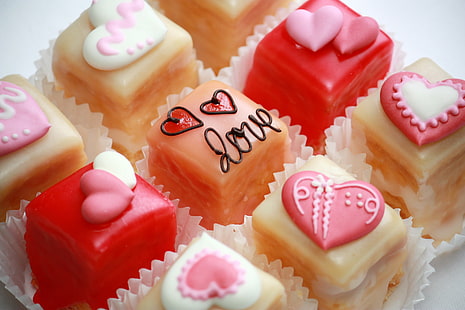 amor, doces, sobremesa, doces, comida, HD papel de parede HD wallpaper