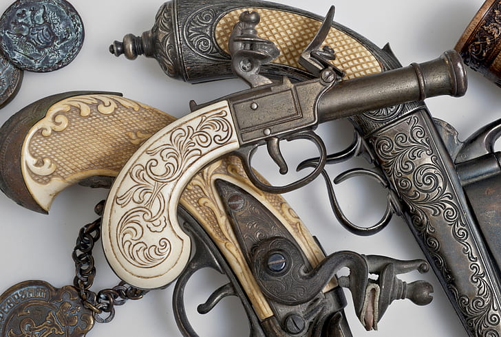 weapons, ancient, firearms, pistolon, HD wallpaper