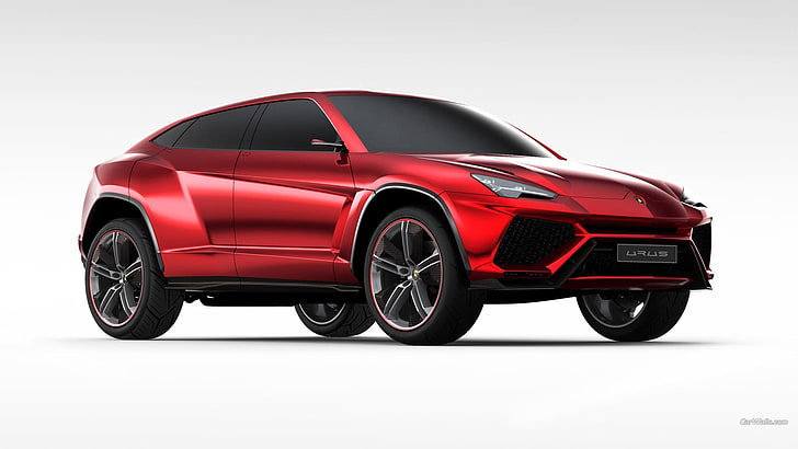 червен джип, Lamborghini Urus, концептуални коли, червени автомобили, кола, HD тапет