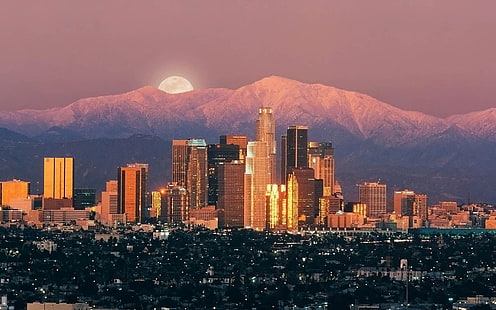 снимка на град, град, Лос Анджелис, HD тапет HD wallpaper