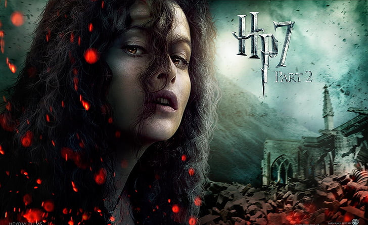 Harry Potter And The Deathly Hallows Part 2..., Harry Potter 7 Part 2 movie cover, Movies, Harry Potter, helena bonham carter, harry potter and the deathly hallows, hp7, bellatrix lestrange, helena bonham carter as bellatrix lestrange, harry potter and the deathly hallows part 2, hp7 part 2, HD wallpaper