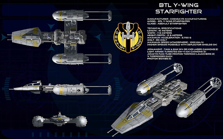 серый BTL Y-Wing Starfighter коллаж, Звездные войны, Y-Wing, инфографика, HD обои