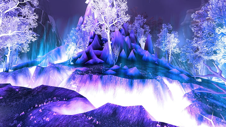水槽の中の紫と黒の魚、青、World of Warcraft、ブリザードエンターテイメント、ビデオゲーム、Crystalsong Forest、 HDデスクトップの壁紙