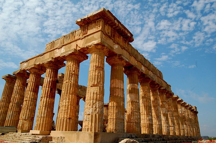 ancient times, greek, ruin, sicily, temple, HD wallpaper