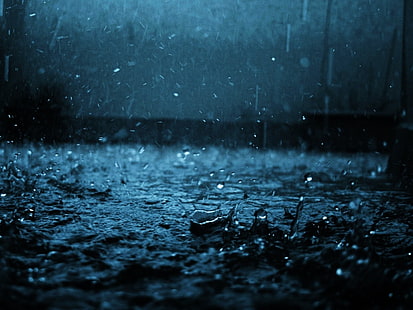дождь падает ночью, дождь, HD обои HD wallpaper