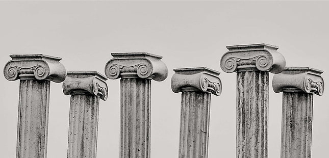architecture, classical, column, elegance, greek, ionic, pillar capitals, HD wallpaper HD wallpaper