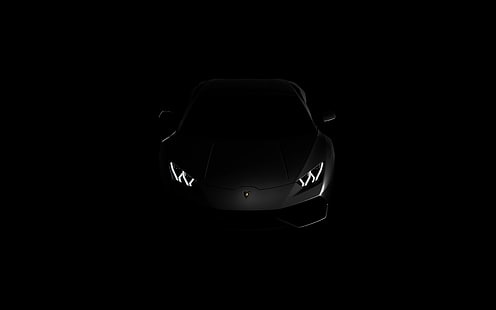 Lamborghini, Huracan, LP, черный, темный, HD обои HD wallpaper