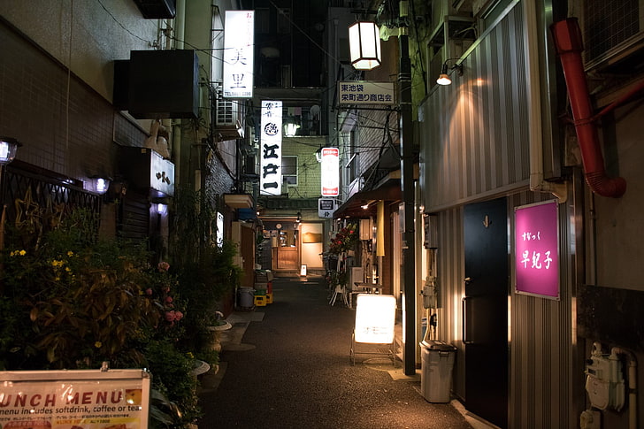 beleuchtete Beschilderung, Japan, Stadtbild, Gebäude, Asien, Tokio, Japanisch, HD-Hintergrundbild