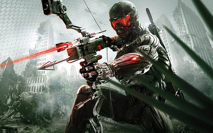 Crysis 3, black and red robot illustration, crysis, games, HD wallpaper