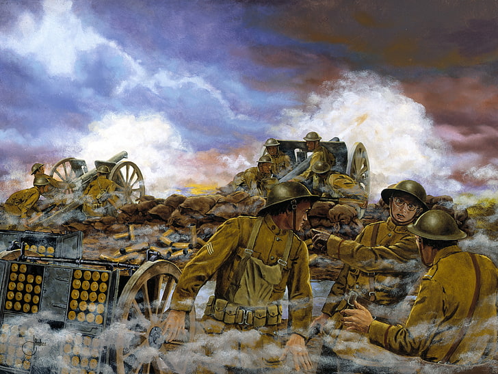 war, the British, September 26, 1918, Western Front, France -- September 26, Truman\'s Battery, 1918..At 0420 hours, HD wallpaper