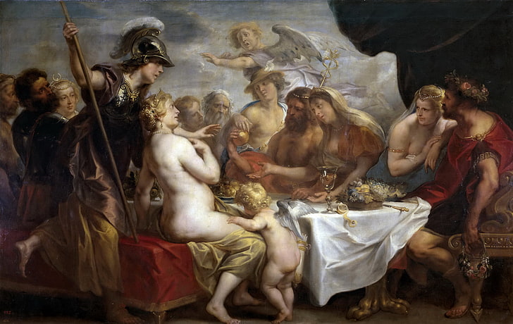 picture, mythology, Jacob Jordaens, The wedding of Thetis and Peleus, HD wallpaper
