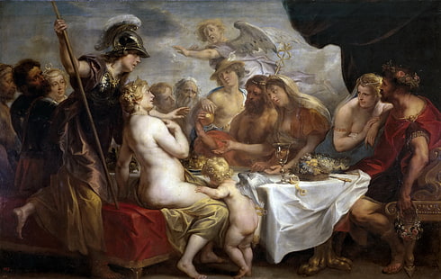 obraz, mitologia, Jacob Jordaens, Ślub Thetis i Peleusa, Tapety HD HD wallpaper