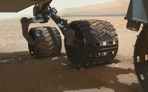 Любопитство Mars Rover Machine Alien Landscape Wheels HD, пейзаж, космос, извънземно, роувър, машина, Марс, колела, любопитство, HD тапет HD wallpaper