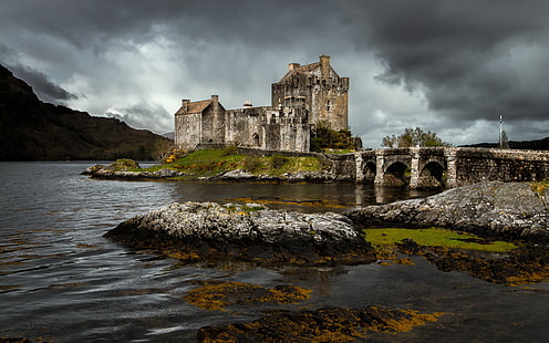 Schottland, Architektur, Eilean Donan Schloss, HD-Hintergrundbild HD wallpaper