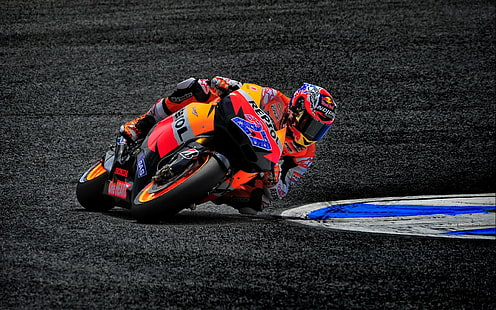 Moto GP HD, red repsol motorbike, sports, moto, gp, HD wallpaper HD wallpaper