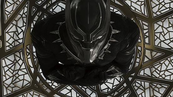 svart och grå motorcykelhjälm, Marvel Cinematic Universe, Black Panther, HD tapet HD wallpaper