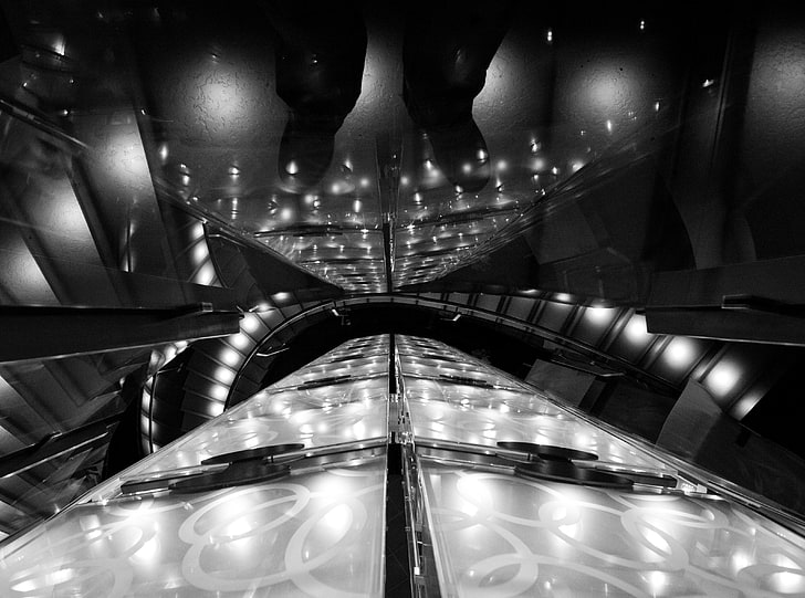Down To Where You Hang Out, gray tunnel wallapper, Black and White, Lighting, Nevada, Stairs, Vegas, united states, las vegas, cosmopolitan, Clark County, United States of America, Cosmopolitan Hotel, The Cosmopolitan, The Cosmopolitan Hotel, HD wallpaper