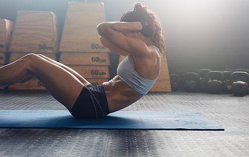 kobieta, trening, brzuch, Crossfit, Tapety HD HD wallpaper