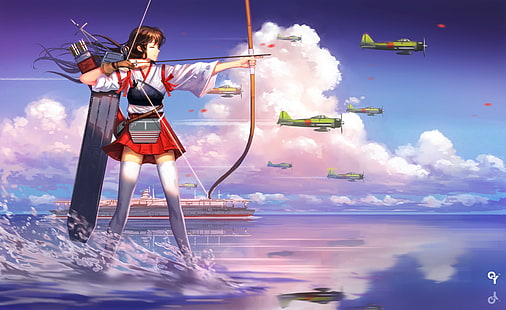Kantai Collection, Akagi (KanColle), เครื่องบิน, วอลล์เปเปอร์ HD HD wallpaper