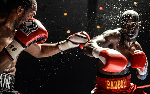 пара красно-белых боксерских перчаток, спорт, бокс, HD обои HD wallpaper