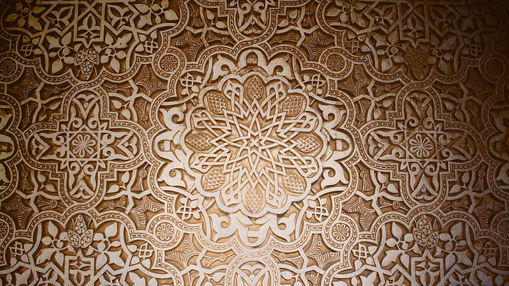 arabian, dark, design, islamic, mosaic, pattern, stars, HD wallpaper