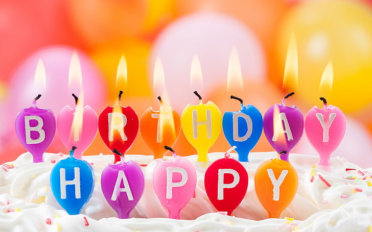 velas de cumpleaños pastel-papel tapiz de escritorio de alta calidad .., feliz cumpleaños fondo de pantalla, Fondo de pantalla HD