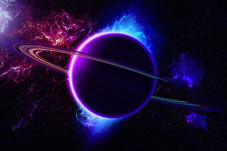 cahaya, nebula, alam semesta, warna, planet, cincin, Wallpaper HD HD wallpaper