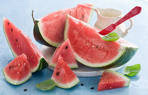 watermelon fruit, melons, food, HD wallpaper HD wallpaper