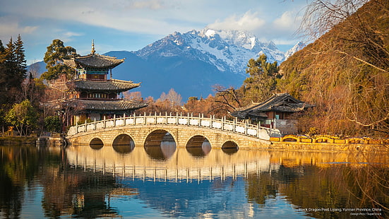 Kolam Naga Hitam, Lijiang, Provinsi Yunnan, Cina, Asia, Wallpaper HD HD wallpaper