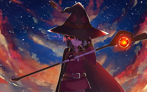Konosuba Megumin Illustration, Anime, Anime Mädchen, Kono Subarashii Sekai ni Shukufuku wo !, Megumin, HD-Hintergrundbild HD wallpaper
