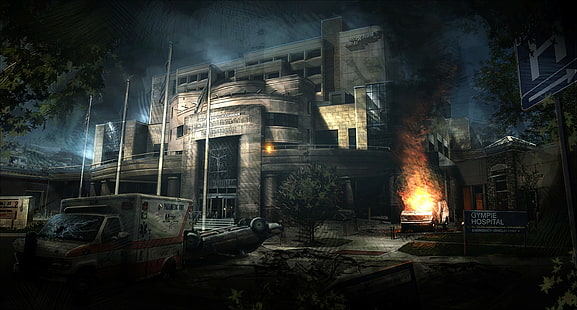 Kunstwerk, apokalyptisch, futuristisch, Ruine, HD-Hintergrundbild HD wallpaper