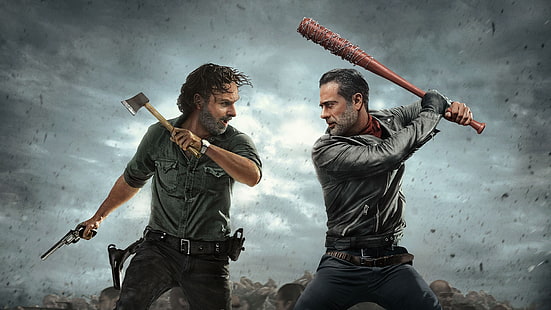 Serie TV, The Walking Dead, Andrew Lincoln, Jeffrey Dean Morgan, Negan (The Walking Dead), Rick Grimes, Sfondo HD HD wallpaper