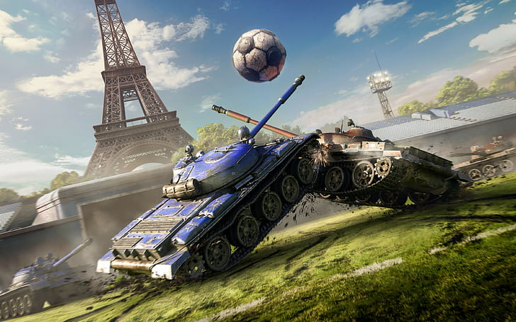 world of tanks, wargaming net backgrounds, tanks, football, battle, download 3840x2400 world of tanks, HD wallpaper