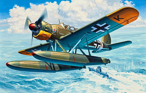 航空機、飛行機、アラドAr 196、ドイツ、ドイツ空軍、軍、軍用機、第二次世界大戦、 HDデスクトップの壁紙 HD wallpaper