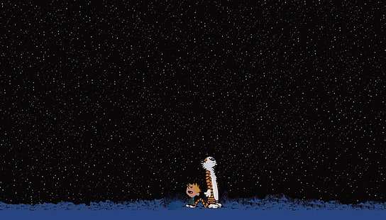 ภาพประกอบตัวการ์ตูนสองตัวคือ Calvin และ Hobbes การ์ตูน, วอลล์เปเปอร์ HD HD wallpaper
