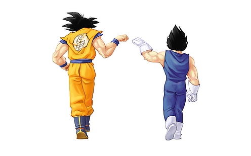 Son Goku and Vegeta illustration, Dragon Ball, Son Goku, Vegeta, anime boys, anime, HD wallpaper HD wallpaper