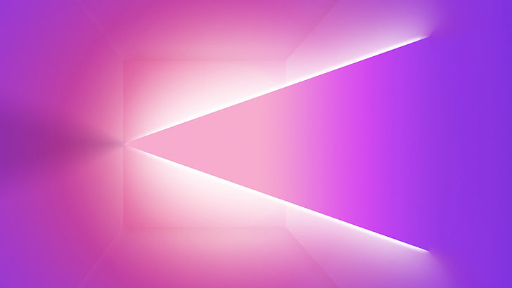 مثلث ، وردي ، ضوء النيون ، مجردة، خلفية HD