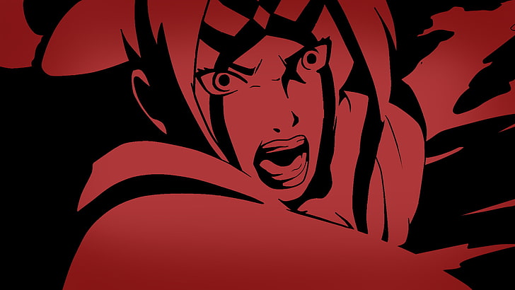 красный и черный аниме иллюстрации персонажей, Наруто Шиппууден, Цунаде, аниме, HD обои