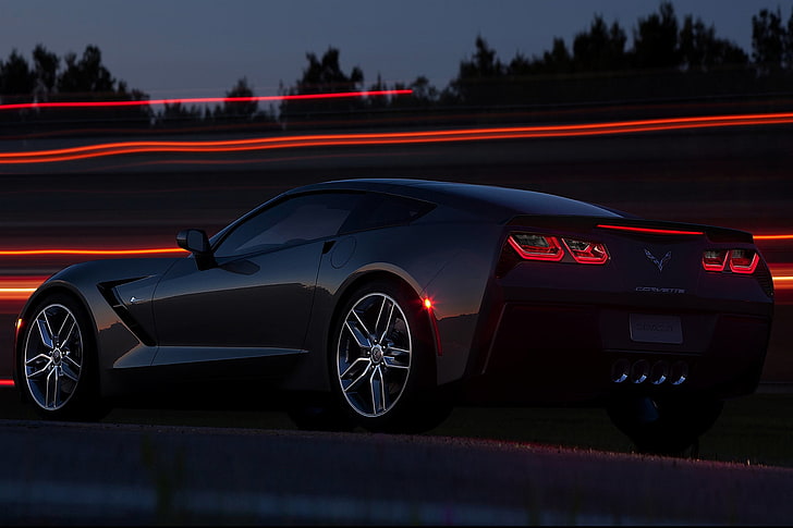 640  Wallpapers of car corvette convertible with black lights For iPad Home Secreen