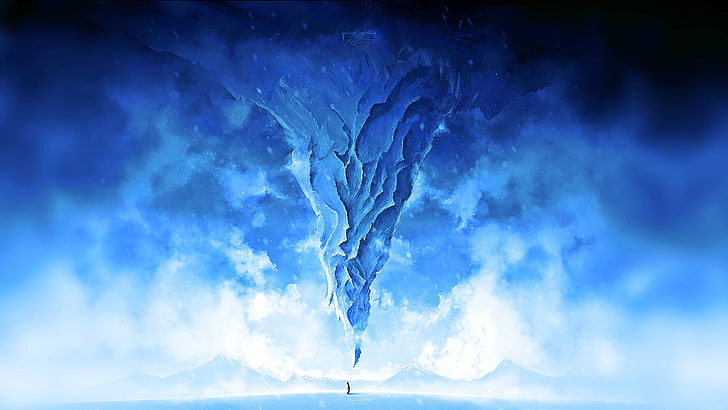weiße und blaue Tapete, Eis, HD-Hintergrundbild