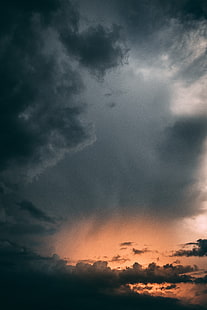 sunset, clouds, cloudy, sky, night, dark, HD wallpaper HD wallpaper