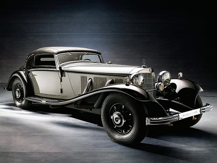 1935 년, 500k, 벤츠, 쿠페 형 자동차, 럭셔리, 메르세데스, 레트로, HD 배경 화면