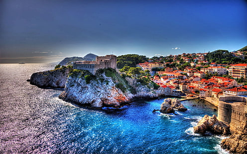 Adriático Dubrovnik Croácia antigas muralhas da cidade e monumentos históricos Hd Desktop Wallpaper, HD papel de parede HD wallpaper