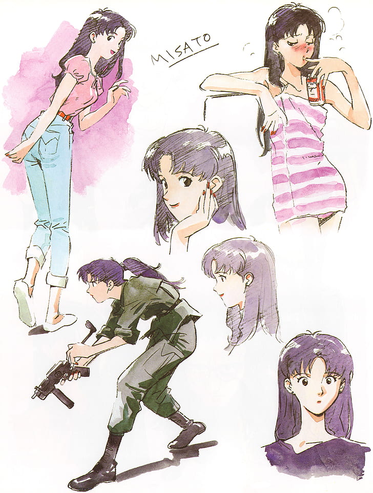 Katsuragi Misato, Neon Genesis Evangelion, women, HD wallpaper