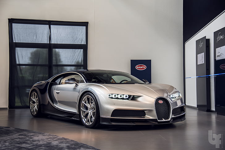 Coupé Bugatti argenté, Bugatti Chiron, Voitures coûteuses, 2016, HD, Fond d'écran HD