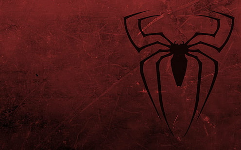 Spider-man Red HD, logo de spider-man, dibujos animados / cómic, rojo, hombre, araña, Fondo de pantalla HD HD wallpaper