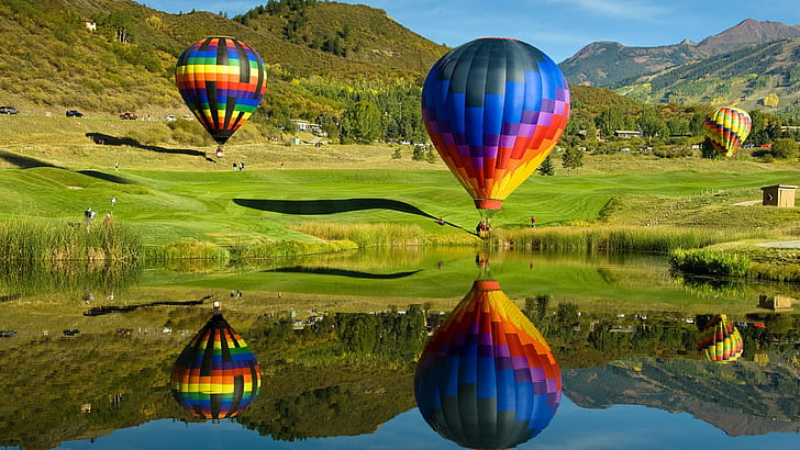 balão de ar, natureza, colorido, HD papel de parede