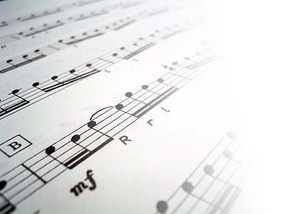 musical notes book page, black&white, forward, future, notes, music, HD wallpaper HD wallpaper