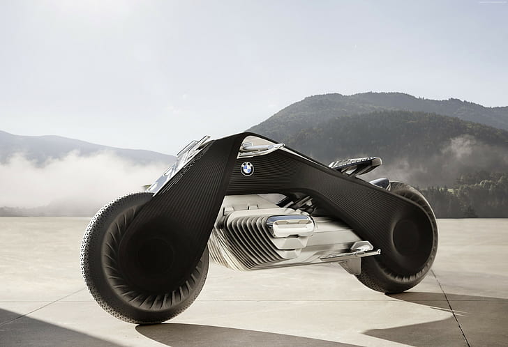 4k, BMW Motorrad vision next 100, motorcycles of future, HD wallpaper